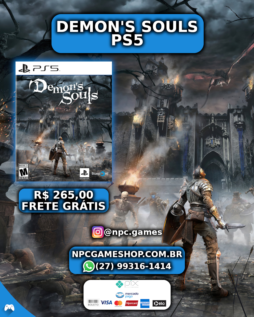 Jogo Demon's Souls - PS5 no Paraguai - Atacado Games - Paraguay