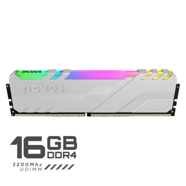 Memória 16GB, 3200MHz, DDR4 UDIMM, White, RGB - PCYES - Image 2