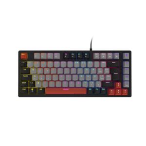 Teclado Mecânico 75% Kirin Black Vulcan, Switch Red, LED Rainbow – PCYES