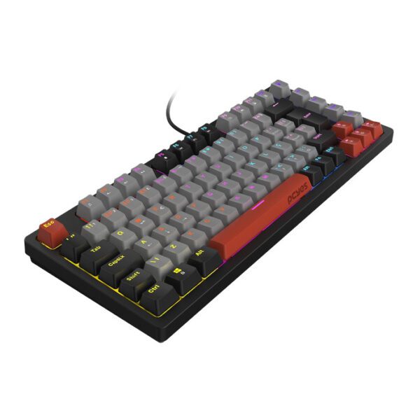 Teclado Mecânico 75% Kirin Black Vulcan, Switch Red, LED Rainbow - PCYES - Image 3