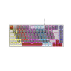 Teclado Mecânico 75% Kirin White Ghost, Switch Red, LED Rainbow – PCYES