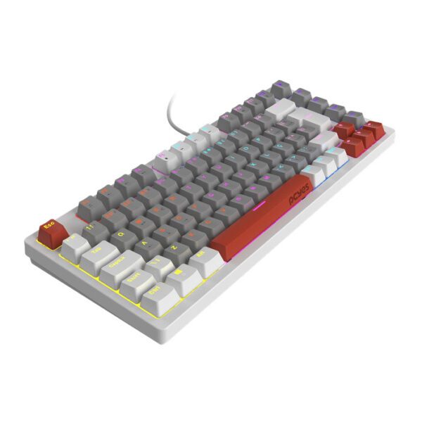 Teclado Mecânico 75% Kirin White Ghost, Switch Red, LED Rainbow - PCYES - Image 3