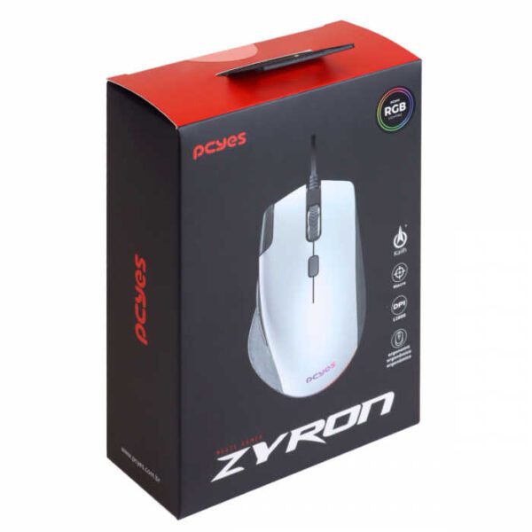 Mouse Gamer Zyron Branco, 12000 DPI - PCYES 6