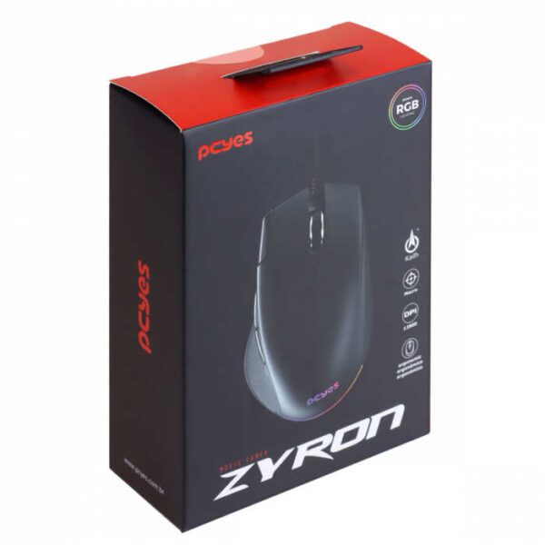 Mouse Gamer Zyron Preto, 12000 DPI - PCYES 6